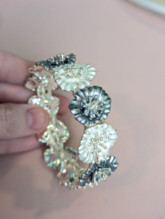 Two Tone Flower Bracelet The Painted Cottage JEWELRY PXL_20250327_195110374