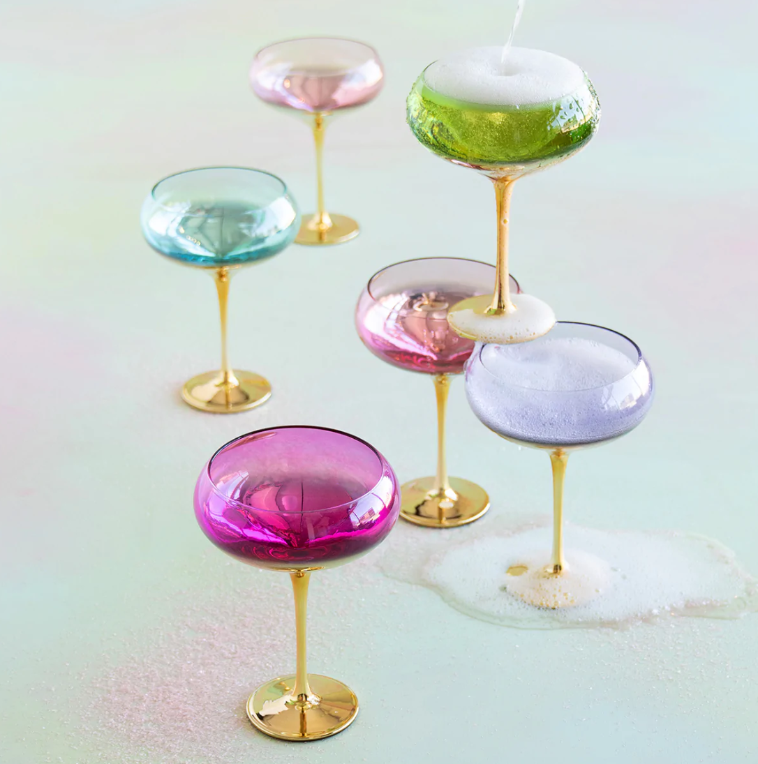 GUILDED COUPE 7" GLASS | Rose